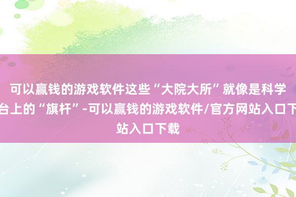 可以赢钱的游戏软件这些“大院大所”就像是科学舞台上的“旗杆”-可以赢钱的游戏软件/官方网站入口下载