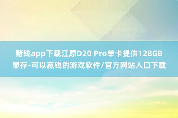 赌钱app下载江原D20 Pro单卡提供128GB显存-可以赢钱的游戏软件/官方网站入口下载